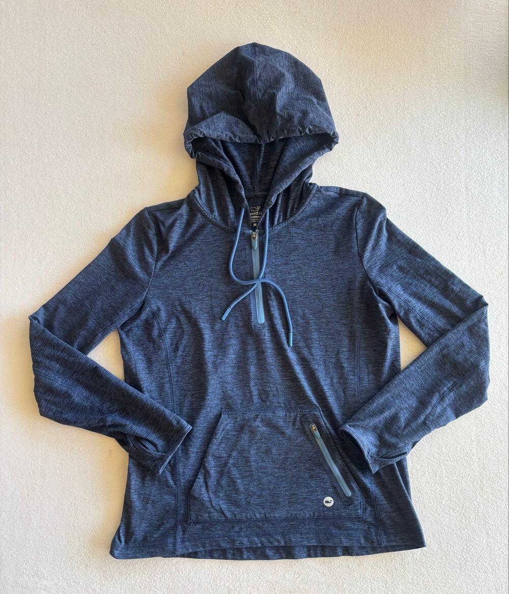 Vineyard Vines Performance Full Zip Hoodie Jacket Women’s Medium Navy Coastal